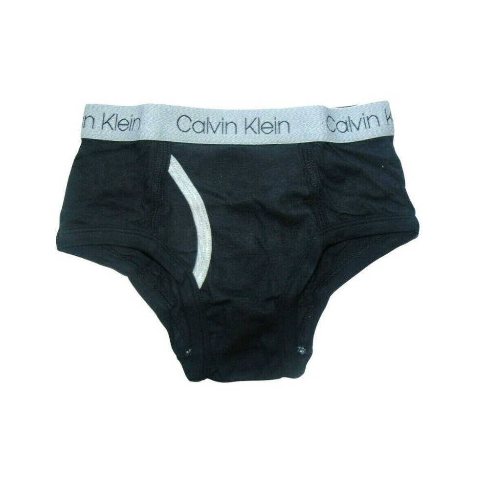 Calvin Klein Cotton Stretch Briefs Black Heather Grey Boys Size XS 4-5 *Single